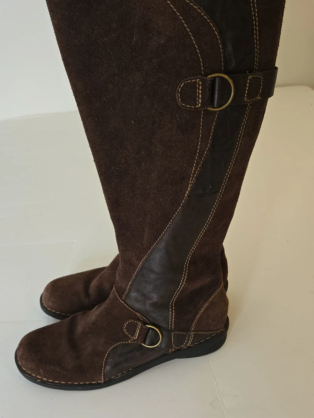 Clarks Women's Brown Suede Leather Knee High Riding Boots Size 9M 62816